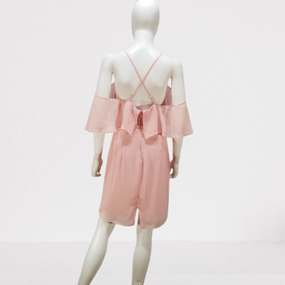 Ever Pretty Pink Cold Shoulder w/ Spaghetti Strap Evening Gown Size: 8 - Picture 2 of 8